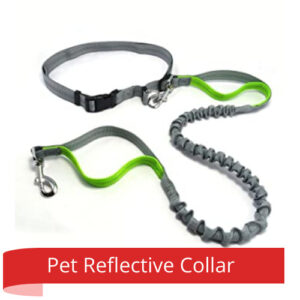 Pet Reflective Collar & Lead Set Black (L)
